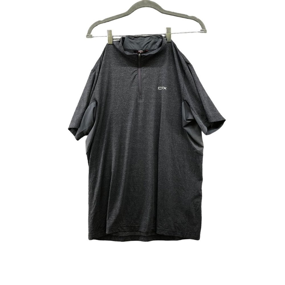 CPX Mens Korean Brand Golf 1/4 Zip Short Sleeve Shirt Size M or 100 Charcoal Gra